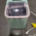 EDX Countertop Ice Maker, Self-Cleaning Portable Ice Maker Machine with Handle and Ice Scoop, Bullet Ice Cubes, 9Pcs/6Min 26.5Lbs/24H for Home/Kitchen/Bar/Party, Green