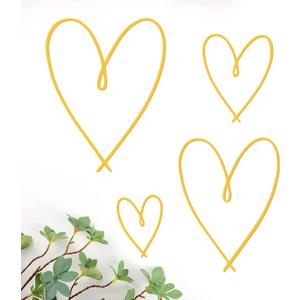 Pangda 4 Pieces Metal Heart Wall Art Decor Love Heart Wall Sign Ornaments for Bedroom Living Room Decoration(Gold)
