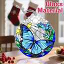 Stained Glass Ornament, Christmas Ornament, Hanging Ornaments for Home Decor & Christmas Tree Ornaments Exquisite Holiday Decor, Xmas Gifts & Holiday Present - Butterfly