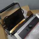 Commercial Panini Contact Grill Large Sandwich Press Panini Maker Machine Electric With Ribbed Top And Bottom Plate (grooved top and bottom)