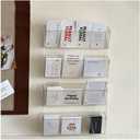 4 Pcs Greeting Card Display Stand, Wall Mount Graded Card Organizer Clear Acrylic Display Rack for Postcard /Brochure/Photos/Picture