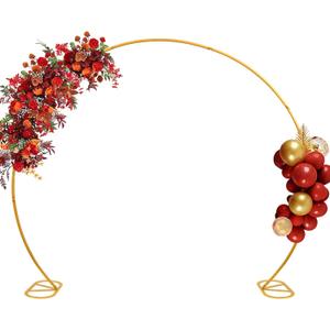 8ft Balloon Arch Stand,Round Backdrop Stand,Golden Circle Wedding Arch Frame for Wedding,Valentine's Day,Birthday,Party,Friends Gathering,Christmas,Garden Decoration