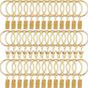 40 Pack Metal Curtain Rings with Clips, Drapery Clips with Rings, Curtain Hangers Clips, Drapes Rings 1.26 inch Interior Diameter, Golden