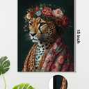Leopard Portrait Canvas Wall Art Modern Leopard Print Poster Framed Painting Artwork for Home Living Room Bedroom Office Wall Decor 11x15 Inch (Animal-2)