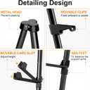 Nicpro Folding Easels for Display, 3 Pack 63 Inch Metal Floor Easel Stand Tripod Black Portable for Artist Poster Wedding with Carry Bag