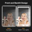 Led Mirror for Bathroom, 30x20 Bathroom Vanity Mirror for Wall with Light, IP54 Enhanced Anti-Fog, Dimmable 3 Colors, Memory Function, Backlit and Front Lit, Shatter-Proof Glass, Plug-in/Hardwired