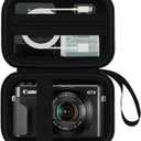 Camera Case for Canon PowerShot G7X Mark III/ G7 X Mark II/ SX740 hs Digital Camera, 4K Vlogging Camera Protective Cover Hard Travel Storage Bag, Mesh Pocket fits Cable, Batteries, Black