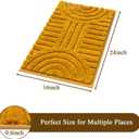 SHACOS Boho Bathroom Rugs 16"x24" Extra Soft Absorbent Bath Mats Home Decor Non Slip Carpet Machine Washable Shaggy Bath Rugs for Bath Room Shower Bathtub, Honey Mustard 1'4" x 2'