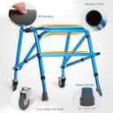 2-Wheel Compact Folding Walking Aid - Aluminum Height Adjustable, 220 lbs Weight Capacity for Kids & Petite Adults