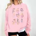 KIDDAD Magical Princess Sweatshirts for Women Cute Embroidered Long Sleeve Sweater Magic Family Vacation Pullover Top (Pink, XXL)