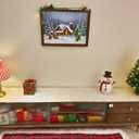 SHUNJIE Boho Beige Farmhouse Rustic Table Runner with Sequined Xmas Trees, 13''x72'' Soft Faux Fur Runner for Holiday Winter Home Party Fireplace Kitchen Dining Decor Table