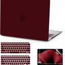 Anban Compatible with MacBook Air 13 inch Case M1 2021 2020 2019 2018 A2337 A2179 A1932 Touch ID, Matte Plastic Hard Shell+2 Keyboard Cover+Screen Protector for MacBook Air 13.3 inch Case, Marsala Red