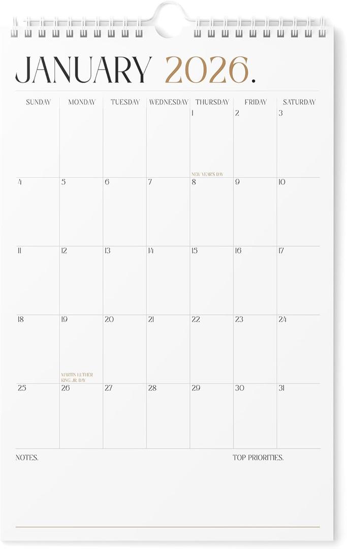 Karto Wall Calendar 2026 - Vertical 11x17 inch January 2026 to June 2027 - Boost Your Productivity and Easy Planning with the Aesthetic Monthly Calendar - Boho (Large)