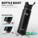 Swigina 64 oz Insulated Water Bottle with Silicone Boot (48hrs Cold/24hrs Hot) - DIY Stickers, Leakproof, BPA Free, Half Gallon [2-IN-1 LID]
