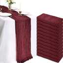 12 Pack 10FT Burgundy Cheesecloth Table Runner 120 Inch Long Gauze Rustic Boho Spring Cheese Cloth Table Runner Sheer Fabric Decorations for Holiday Party Wedding Banquet Bridal Baby Shower Dcor