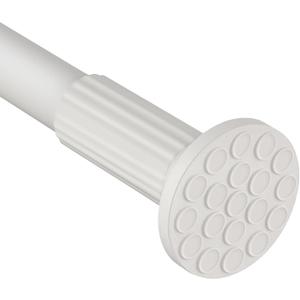 ZOCONE Tension Curtain Rod No Drilling 51-128 Inch (4.25-10.5Ft), Outdoor Curtain Rod for Patio, Heavy Duty Long Tension Rod, Adjustable Spring Loaded Shower Curtain Rod for Bathroom Window, White