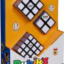 Rubiks Cube, Tiled Trio Bundle 2x2 Mini 3x3 Cube 4x4 Master, Problem-Solving Brain Teaser, Classic Color-Matching Puzzle, Fidget Toy, Sensory Puzzle, Stocking Stuffers for Ages 8 & Up