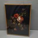 crmotu Vintage Framed Wall Art, Botanical Floral Canvas Art Prints, Still Life Rose Rustic Farmhouse Decor, Antique Flower Black Wall Pictures for Living Room Bedroom Bathroom Office Artwork 12x16in (Stilleven met rozen)