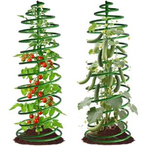 MAGABELI Garden & Home Tomato Cages for Garden Plant Support 42" 2 Pack Stakes Metal Tomato Trellis Tower for Climbing Plants Vegetables Potted Plants Tomatoes Pea Bean Cucumber Flowers Outdoor