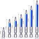 Strong Magnetic Durability Screwdriver Drill Bit Set, Anti-Slip Magnetic Electric Screwdriver Set, 7 PCS Magnetic Anti Slip Screwdriver Bit Set,25/50/65/70/90/127/150 mm Drill (Basic Model 7 PCS)