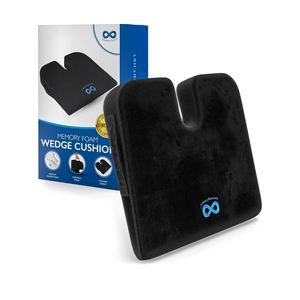 Everlasting Comfort Car Seat Cushion for Driving - Wedge Car Cushion for Office, Travel, Gaming Chair Memory Foam Driver Booster for Short People, Non-Slip, Washable Cover, Back & Sciatica Relief