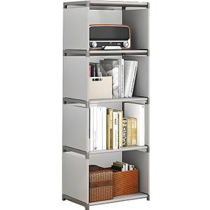4-Cube Storage Organizer Shelf Tool-Free Assembly Cube Bookcase for Bedroom, Closet & Small Spaces, Bookshelf Organizer for Kids Clothes & Nursery