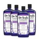 Dr Teal's Foaming Bath with Pure Epsom Salt, Soothe & Sleep with Lavender, 34 fl oz (Pack of 4)