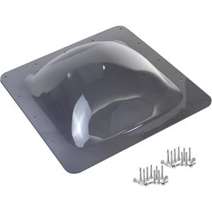 XMK RV Skylight Replacement,18" x 18" Skylight Outer Dome Fits All Standard 14" x 14" Opening,Outside Camper RV Skylight Cover for Trailer Fifth Wheel Motorhome Shower/Roof,Impact Resistant,Smoke Gray