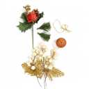 Leinuosen 30 Pcs Christmas Table Centerpieces Decorations - Christmas Arrangements Centerpiece Floral Artificial Berry Rattan Garland Pine Cone with LED Light for Xmas Winter Table Home Decor