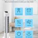 Uthfy Oscillating Bladeless Tower Fan with Remote, Quiet Cooling Portable, Electric Standing Floor Fan with 3 Wind Speeds 3 Modes for Bedroom,Indoor,Office and Home Use, 30", White, 30inchs
