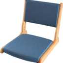 Japanese Floor Chair with Back Support, Foldable Meditation Chair, Legless Tatami Chair with Cushion, Floor Seat for Living Room, Bedroom, Bay Window (1, Blue)