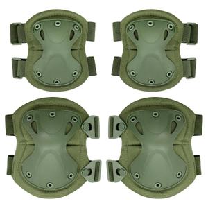 Qavctw Tactical Knee and Elbow Pads Set Protective Gear Knee Pads for Outdoor Sports Combat Paintball CS Cycling Skateboarding Skate Safety Guards Pads, Green