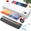 Laminator Machine with 40 Laminating Sheets, A4 Laminator Thermal and Cold with Paper Trimmer & Corner Rounder, 9-Inch Laminating Machine for Home School Office