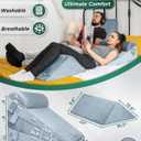 Lunix LX11 5-Piece Support for Abdominal Recovery & Lower Back Rest, Orthopedic Bed Wedge Pillow Set, Zero-Gravity Style Elevation, Memory Foam, Cloud Gray