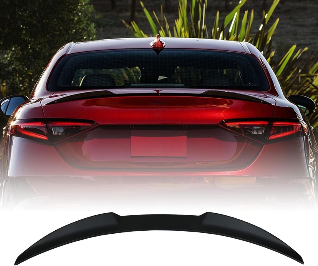 Giulia Rear Trunk Spoiler for Al-FA Ro-meo Giulia Sedan 2015-2023 MV Sport Quadrifoglio Style Duckbil Car Rear ABS Boot Lid Highkick Spoiler Wing Lip Matte Black