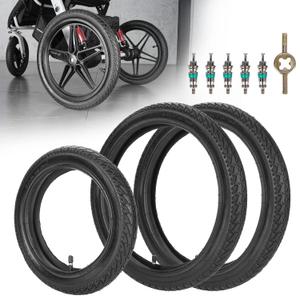 Front 12/12.51.75/2.125/2.25 and Rear 161.75/2.125 Tires and Tubes (1+2) Fit for 3-Wheeler Gear Jogging Troller Models (Both Single and Double Strollers) Including Revolution SE/Pro/Flex/SU/Ironman