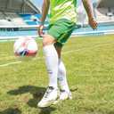 2 x Men's football socks, knee high running pressure socks, training sports performance socks (1 Pair) (White)