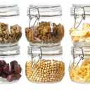 ODBCYWM 17oz Glass Food Storage Jars with Airtight Lids, Set of 5 – Clear Preserving Seal Wire Clip Fastening Canisters for Kitchen Canning, Flour, Cereal, Pasta, Sugar, Beans, Pickling Jars (17oz*5)