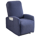 Recliner Chair Covers 4 Pieces Jacquard Small Recliner Sofa Slipcover Stretch Recliner Slipcover for Lazyboy Recliner Chair with Storage Pocket Furniture Protector for Living Room,Navy Blue