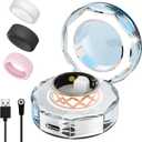 Smart Ring for Women Man, Enamel Flower Pattern Health Tracker Ring, Sleep&Exercise Monitor, IP68 Waterproof Activity Trackers, Fitness Ring with Charging Case and Ring Protector