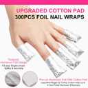 MAYEEN Nail Foil 300PCS Gel Nail Polish Remover Foil Nails Wraps With Larger & Thicker Cotton Pad Nail Polish Remover Soak off Foils For Nails Professional Nail Wraps For Gel & Acrylic Removal