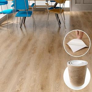 Peel and Stick Floor Tile,Waterproof Wood Plank Vinyl Tile Stickers, 72 Pack 108 Sq.Ft, Self-Adhesive DIY Flooring for Bathroom,Bedroom, Living Room, （36" x 6"，Honey）
