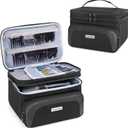 CURMIO Travel Carrying Case for Hair Clipper, Double Layer Barber Supplies Hair Cutting Tools Storage Bag Compatible with Ufree/Wahl/Andis/Hatteker/Osterpro and Most Standard Men Hair Trimmer