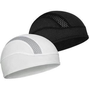 Skull Cap Helmet Liner Beanie, Cooling Mesh Cycling Running Hat for Men Women, Fits Under Helmets, 