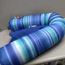 Big Joe Noodle Sling No Inflation Needed Pool Seat with Armrests, Blurred Blue Double Sided Mesh, Quick Draining Fabric, 3 feet