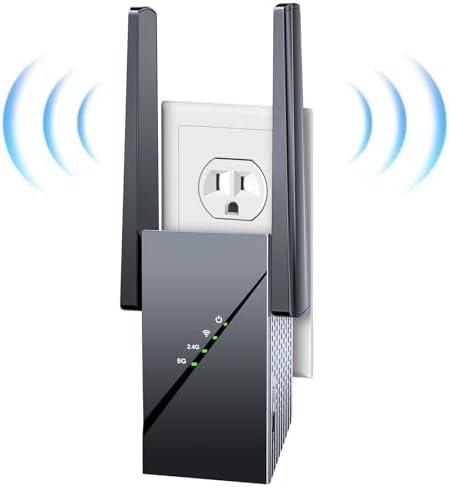 2025 WiFi 6 Range Extender,3Gbps Home Signal Booster, 12X Faster Dual Band 5GHz/2.4GHz, Covers Up to 18000 Sq.ft and 99 Devices, Internet Wireless Repeater with Ethernet Port, 1-Tap Setup