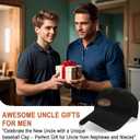 Uncle Gifts, World's Best Uncle Hat, Adjustable Embroidered Family Baseball Cap Black