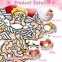 2 x 60pcs Valentine's Day Cupid Theme DIY Cutouts The Love God Hearts Bulletin Board Decoration Set DIY Love Gods Paper Cut-Outs Decor for Valentines Classroom Photo Craft Party School Wall Door Supplies