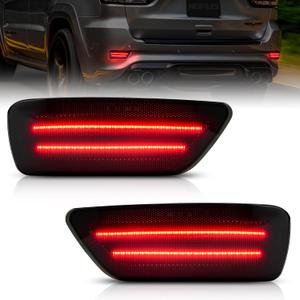 NEIFILES LED Rear Bumper Reflector Lights Compatible with Jeep Compass 2011-2017 Fog Light Assembly for Grand Cherokee 2012-2018, Patriot 2013-2017, Dodge Journey 2011-2020 Pack of 2 (Smoked Lens-Red)