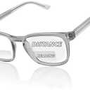 DEHOTRE Bifocal Reading Glasses for Men Clear Top Computer Readers with Metal Core Wire Acetate Frame/Temple Anti Blue Light Grey 3.00